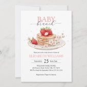 Invitation Élégant Baby shower de brunch aux fraises (Devant)