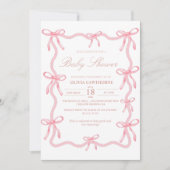 Invitation Élégant Baby shower de cabot rose (Devant)