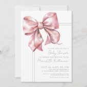 Invitation Élégant Baby shower de cabot rose (Devant)