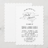 Invitation Élégant Baby shower de calligraphie noir et blanc (Devant / Derrière)