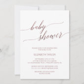 Invitation Élégant Baby shower de calligraphie or Rose (Devant)