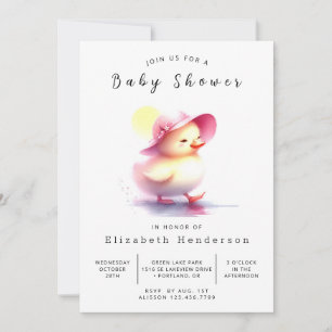 Invitation Élégant Baby shower de canard en ligne