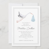 Invitation Elégant Baby shower de cigognes à main tiré (Devant)