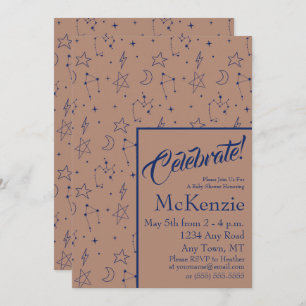 Invitation Élégant Baby shower de constellations célestes