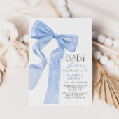 Invitation Elégant Baby shower de coquette de la cou bleue