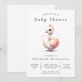 Invitation Élégant Baby shower de cygne imprimable (Devant / Derrière)