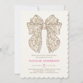 Invitation Elégant Baby shower de dentelle fleurie beige neut (Devant)