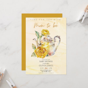 Invitation Elégant baby shower de fête du thé Fleur sauvage
