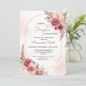 Invitation Elégant Baby shower de fille Citrouille Blue Littl (Debout devant)