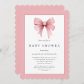 Invitation Élégant Baby shower de fille de béquille rose en r (Devant / Derrière)