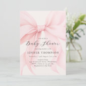 Invitation Élégant Baby shower de fille de la coquette rose (Debout devant)