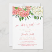 Invitation Élégant Baby shower de fille Hydrangea Botanique (Devant)