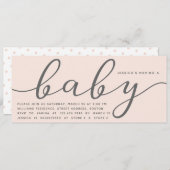 Invitation Élégant Baby shower de fille rose pâle (Devant / Derrière)