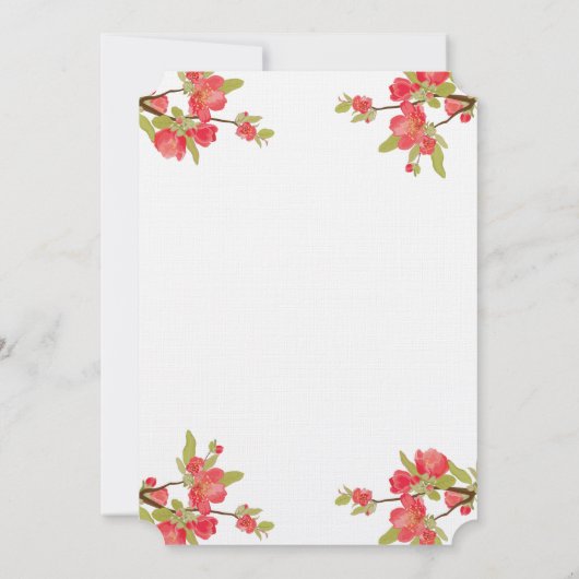 Invitation Élégant Baby shower de fleurs d'arbre rose (Dos)