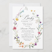 Invitation Elégant Baby shower de Fleurs Sauvages Aquarelles (Devant)
