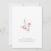 Invitation Elégant Baby shower de Fleurs Sauvages Aquarelles (Dos)