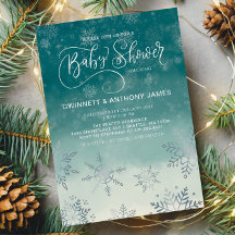 Élégant Baby shower de flocons de neige