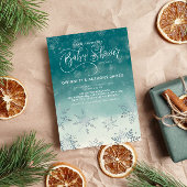 Invitation Élégant Baby shower de flocons de neige