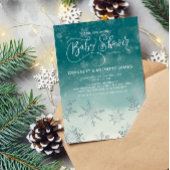 Invitation Élégant Baby shower de flocons de neige