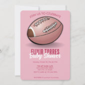 Invitation Élégant Baby shower de football rose (Devant)
