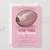 Invitation Élégant Baby shower de football rose (Devant)