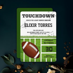 Invitation Élégant Baby shower de football tactile
