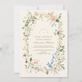 Invitation Élégant Baby shower de fougère des bois (Devant)