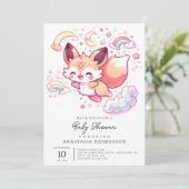 Invitation Élégant Baby shower de Fox forestier (Debout devant)