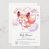 Invitation Élégant Baby shower de Fox forestier (Devant / Derrière)