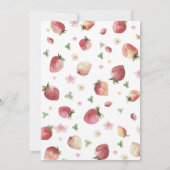 Invitation Elégant Baby shower de fraises à l'aquarelle (Dos)