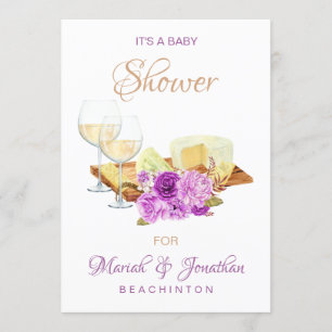 Invitation *~* Élégant BABY SHOWER de fromages aux verres de 