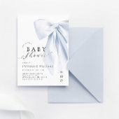 Invitation Élégant Baby shower de garçon de la cou bleue