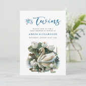 Invitation Élégant Baby shower de garçon simple de cygne à sc (Debout devant)