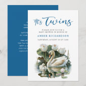 Invitation Élégant Baby shower de garçon simple de cygne à sc (Devant / Derrière)