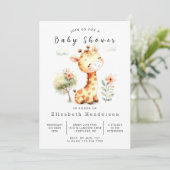 Invitation Élégant Baby shower de Giraffe éditable (Debout devant)