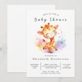 Invitation Élégant Baby shower de Giraffe éditable (Devant / Derrière)