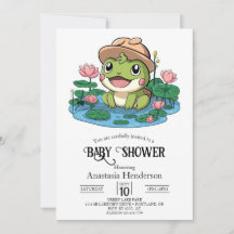 Élégant Baby shower de grenouille joyeuse