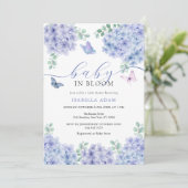 Invitation Elégant Baby shower de jardin Floral Hydrangea (Debout devant)