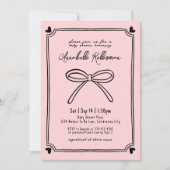 Invitation Elégant Baby shower de la béquille rose à main (Devant)