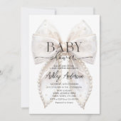 Invitation Elégant Baby shower de la caverne blanche (Devant)