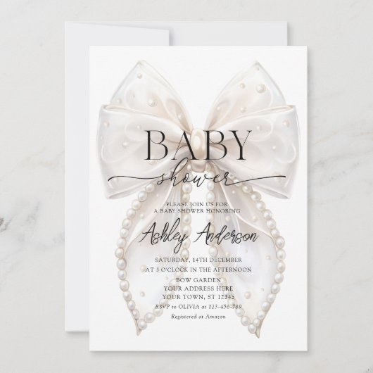 Invitation Elégant Baby shower de la caverne blanche (Devant)