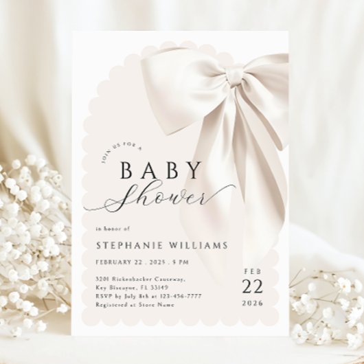 Invitation Elégant Baby shower de la caverne blanche