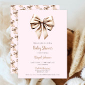 Invitation Élégant Baby shower de la coquette beige rose