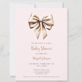 Invitation Élégant Baby shower de la coquette beige rose