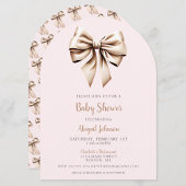 Invitation Élégant Baby shower de la coquette beige rose