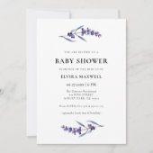 Invitation Élégant Baby shower de Lavande Florale (Devant)