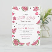 Invitation Elégant Baby shower de melon aquarelle (Debout devant)