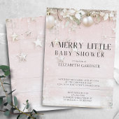 Invitation Élégant baby shower de noël d'hiver rose