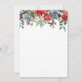 Invitation Élégant baby shower de Noël fleuri en or rouge (Dos)