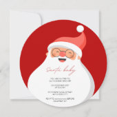 Invitation Elégant baby shower de Noël pour bébé Père Noël (Devant)